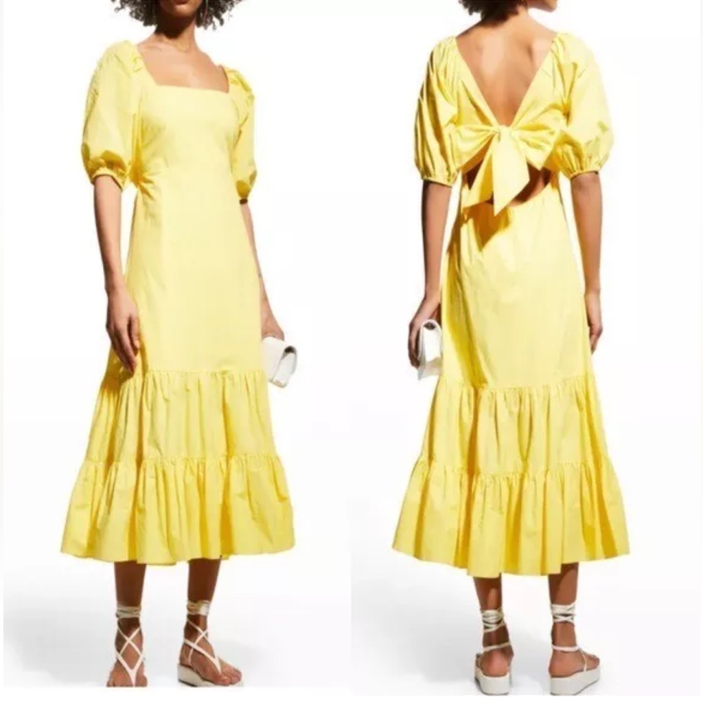 New $475 Tanya Taylor Cynthia Dress, Color Lemon Zest, Size 10 ( Us 8)